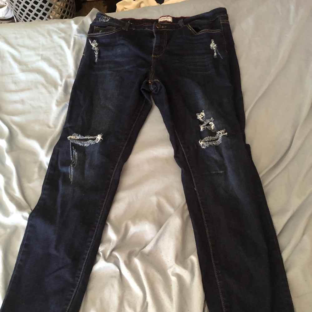 dark denim skinny jeans